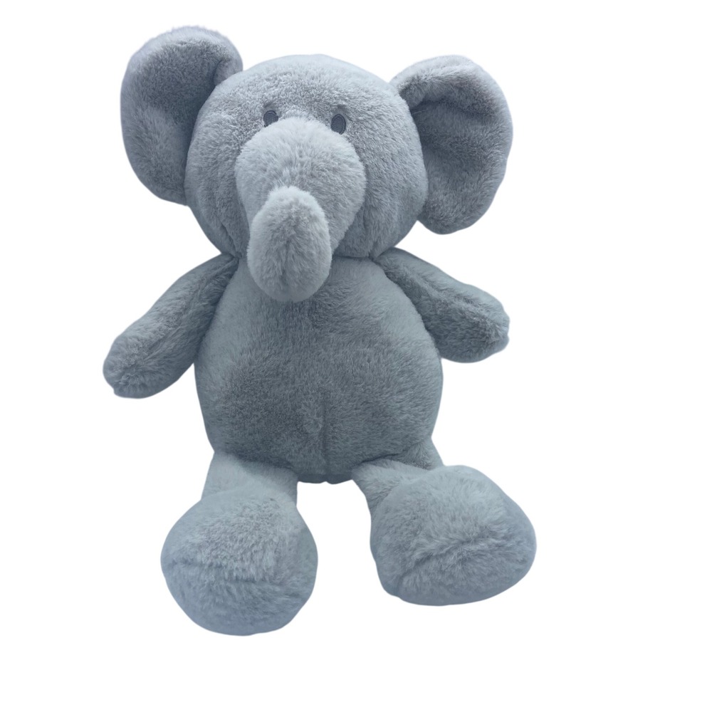 Kellytoy Gray Elephant Plush Stuffed Animal Crinkle Rattle Sensory Toy 14"